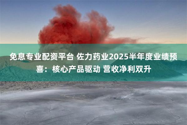 免息专业配资平台 佐力药业2025半年度业绩预喜：核心产品驱动 营收净利双升