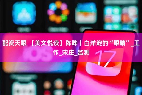配资天眼 【美文悦读】陈晔丨白洋淀的“眼睛”_工作_宋庄_监测