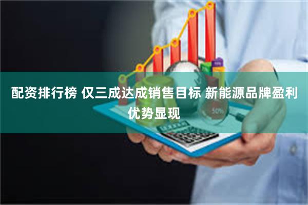 配资排行榜 仅三成达成销售目标 新能源品牌盈利优势显现